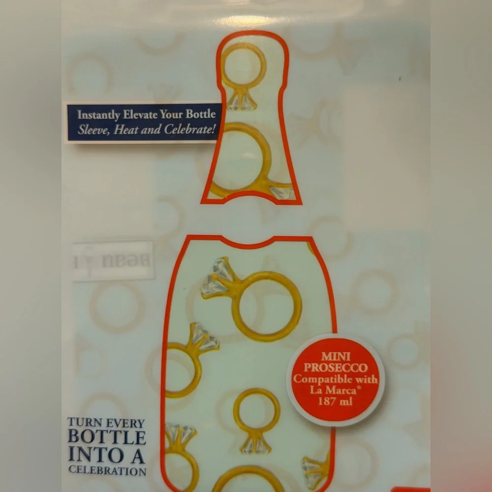 Brand New Beau Bottles Blue Engagement Ring- MINI Prosecco Collection - 5 Pack